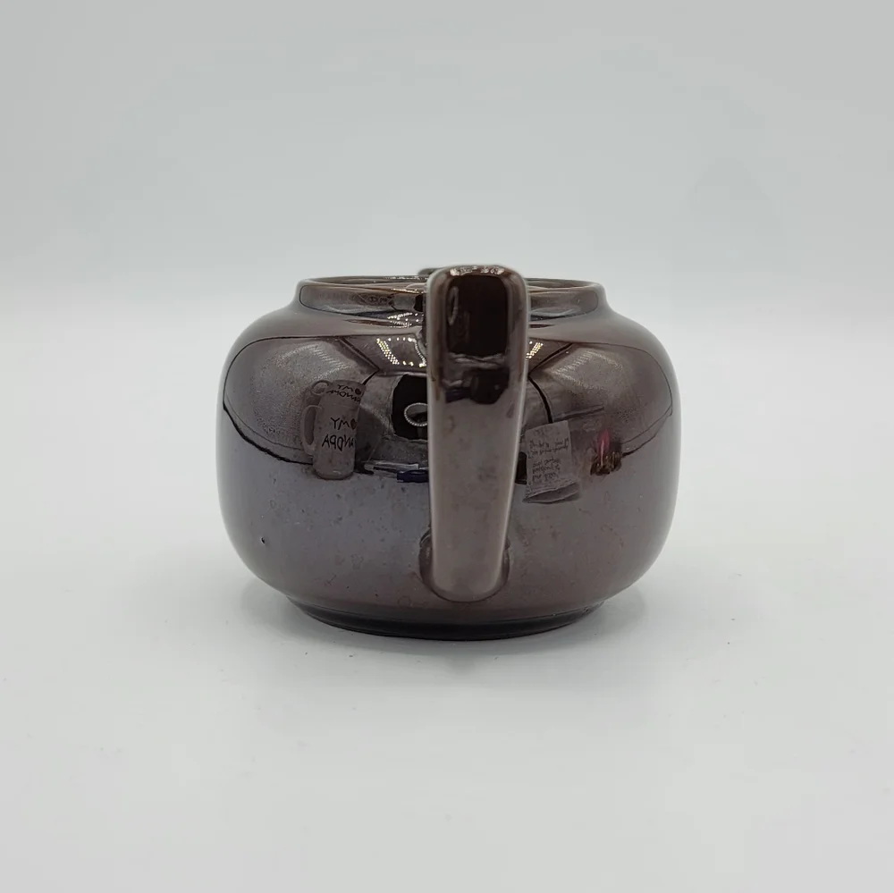 Japanese Dark Glaze Stoneware Tea for One Teapot 1940s-1950s Mid-Century Vintage